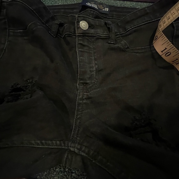 Hollister Black Super Skinny Advanced Stretch Distressed Skinny Jeans Size 9/29 - Picture 5 of 13